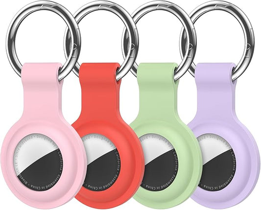 Compatible with AirTag Holder Case Keychain 4 Pack, for AirTag 1st & 2nd Generation Key Chain Ring Case Cover for Air Tag Holder GPS Tracker Item Air Tags Finders Air Tagholder for Kids,Bags,Luggages