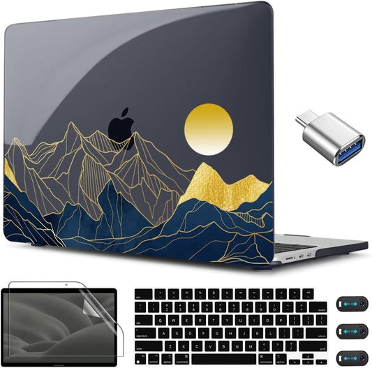 CISSOOK Compatible with MacBook Air 13.6 Inch Case A3240 A3113 A2681, Laptop Hard Shell Mountain Sunshine Cover with Keyboard Cover for MacBook Air 13 M2 M3 M4 Release 2022 2024 2025