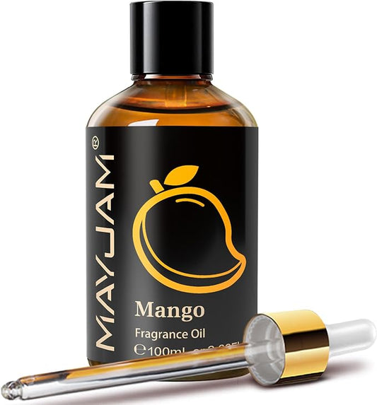 MAYJAM 100ML/3.38FL.OZ Mango Fragrance Oils with Glass Dropper, Essential Oils for Diffusers for Home, Long Lasting Scented Oils for Diffusers Soap Candle Making