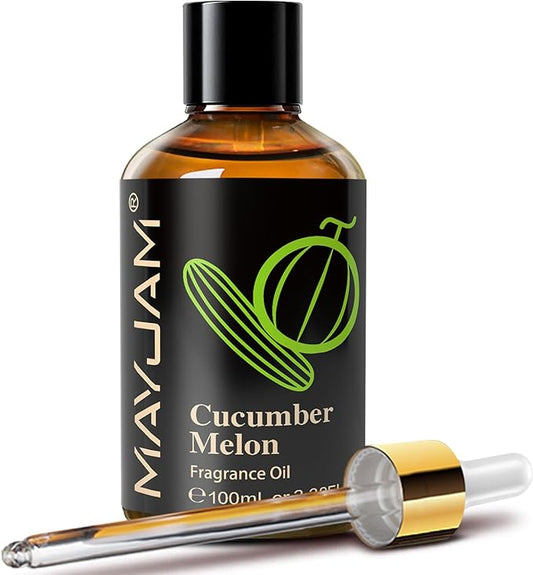 MAYJAM 100ML/3.38FL.OZ Cucumber Melon Fragrance Oils with Glass Dropper, Essential Oils for Diffusers for Home, Long Lasting Scented Oils for Diffusers Soap Candle Making