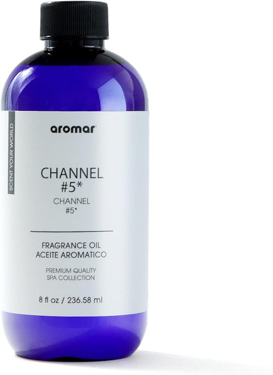 AROMAR Premium Fragrance Oil, Long-Lasting, Refreshing Uplifting Aroma for Aromatherapy, Relaxation & Household Uses. Channel #5 8oz
