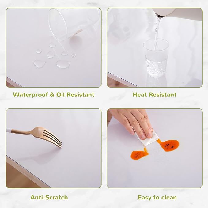 16 x 32 Inch Clear Table Cover Protector, 1.5mm Thick Plastic Table Cover, Vinyl Table Protector, Clear Desk Pad, Desk Mats on Top of Desks