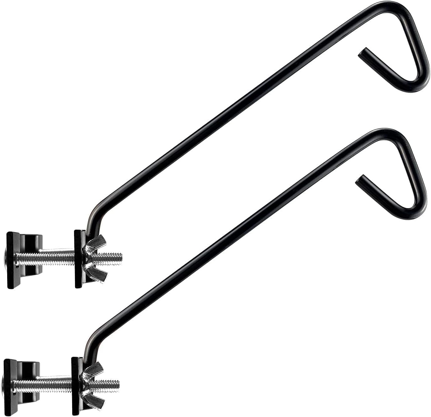 2 Packs 11 Inch Fence Deck Hook Rail Hanging Mounting Kit Heavy Duty Bird Feeder Hook Decorative Hanger for Bird Feeders Planters Suet Baskets Lanterns on Balcony Porch Railing Fence