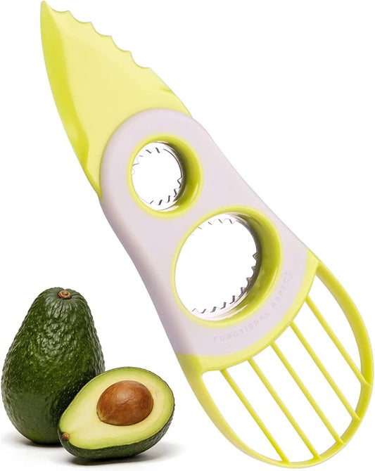 3-in-1 Avocado Tool-Cuts, Pits&Slices Fast, Non-Slip Grip, Dishwasher Safe | Stainless Steel Avocado Cutter and Pitter