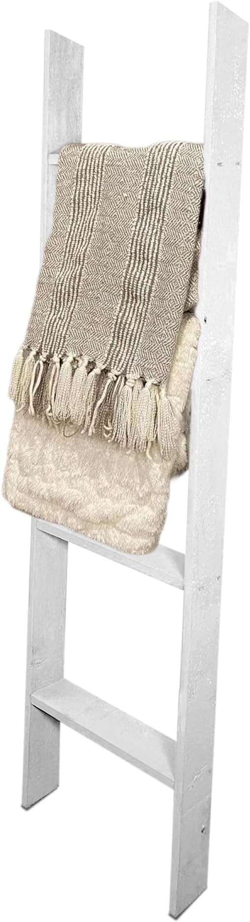 BARNWOODUSA Throw Blanket Ladder – Fully Assembled Reclaimed Wood – Rustic Decorative Ladder for Towels, Quilts, & More – Perfect Farmhouse Decor for Bathroom, Porch, or Living Room,4ft.