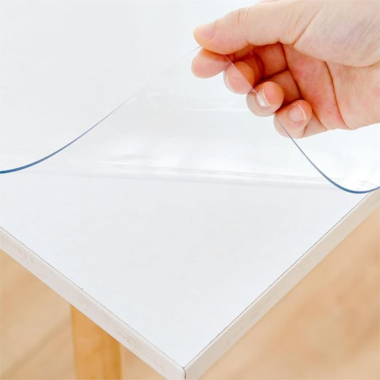 18 x 54 Inch Clear Table Cover Protector, Clear Desk Mat, Transparent Table Protector, 1.5mm Plastic Table Cover, Vinyl Table Protector, Desk Mats on Top of Desks