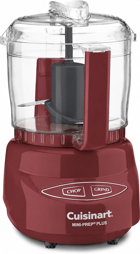 Cuisinart Mini-Prep Plus Food Processor, 24-Ounce Mini Food Processor to Chop Herbs, Vegetables, and Hard Cheese, 24-Ounce Work Bowl, Reversible Stainless Steel Blade, DLC-2ARE, Dusty Red