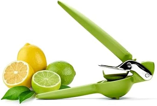 Chef'n FreshForce Lemon Squeezer Citrus Juicer, Manual Hand Press with Dual-Gear Power for Maximum Juice Extraction, Durable, Lime Green