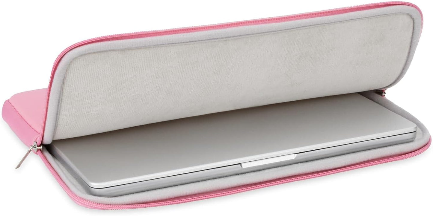 RAINYEAR Laptop Sleeve Protective Case Soft Lining Zipper Cover Padded Carrying Bag Compatible with Notebook Computer Ultrabook Chromebook,13"-13.3", Pink (Upgraded Version)