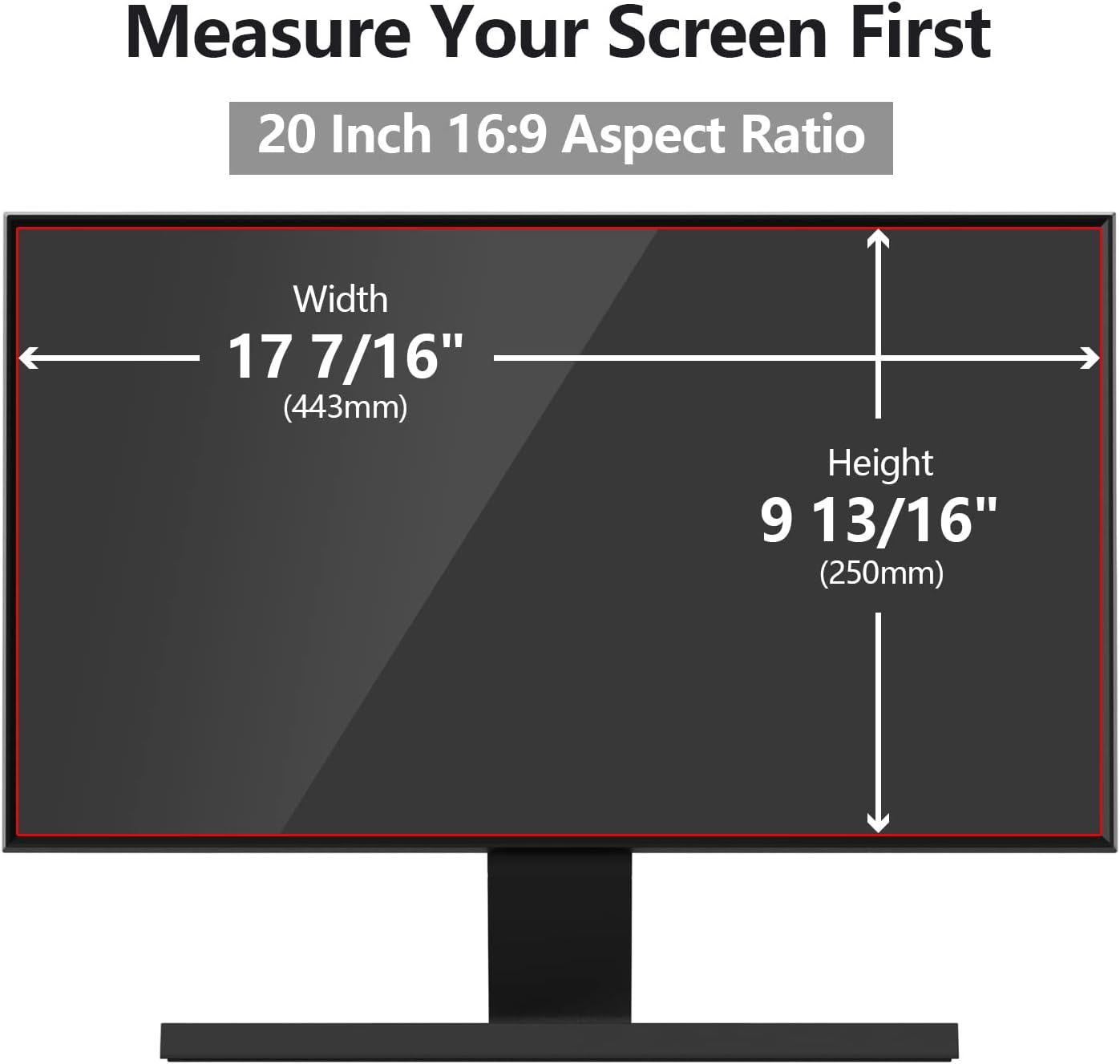 [5 Pack] 20 Inch Computer Privacy Screen Protector for 16:9 Widescreen Monitors-Anti-Glare & Blue Light Filter,Anti-Spy Film,Reduces Eye Strain(Fits Most Desktop Screens)