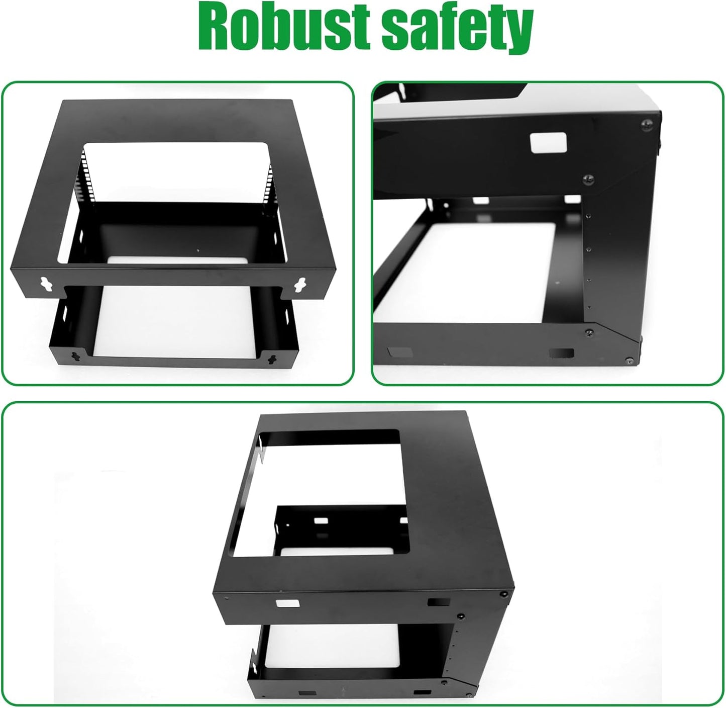15U Wall Mount Open Frame 19 Inch Server Equipment Rack Wall Mountable Heavy Duty Design - Holds All Networking & AV Gear - Open Frame Includes 2 1U 12in Vented Shelves & Mounting screws(WALL RACK15U)