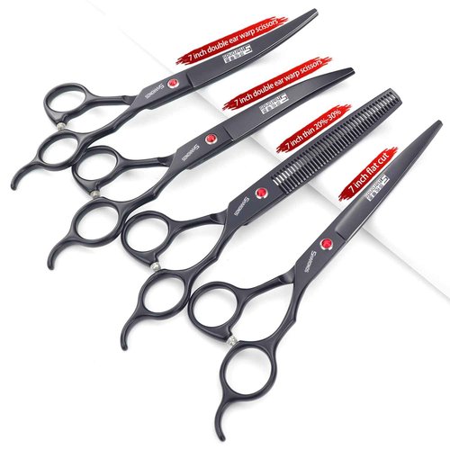 SHARONDS 7 Inch Stainless Steel Professional Barber Scissors Hair Thinning Scissors Hairdresser or Home Hairdresser Variant/Hybrid Scissors (7 inch-4pc)
