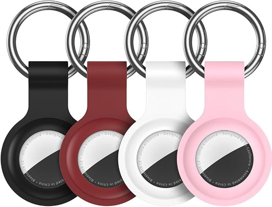 Compatible with AirTag Holder Case Keychain 4 Pack, for AirTag 1st & 2nd Generation Key Chain Ring Case Cover for Air Tag Holder GPS Tracker Item Air Tags Finders Air Tagholder for Kids,Bags,Luggages