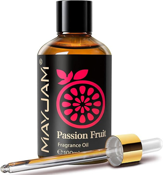 MAYJAM 100ML/3.38FL.OZ Passion Fruit Fragrance Oils with Glass Dropper, Essential Oils for Diffusers for Home, Long Lasting Scented Oils for Diffusers Soap Candle Making
