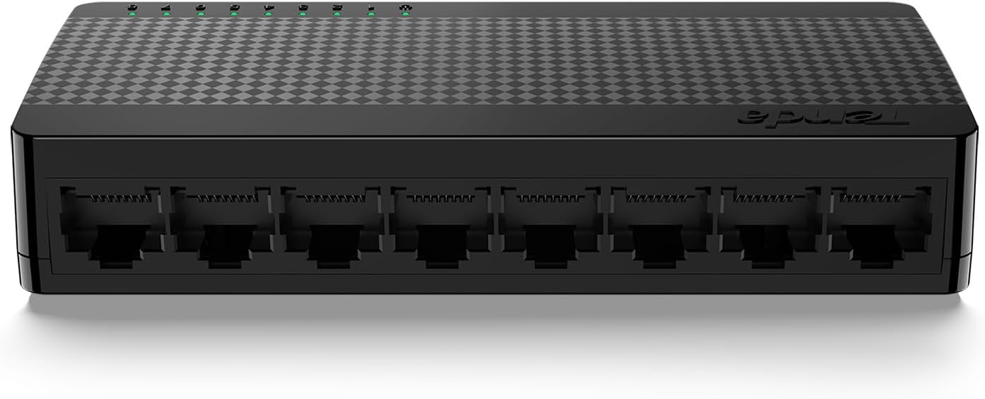 Tenda SG108, 8 Port Gigabit Switch, Unmanaged Home Ethernet Switch, Office Ethernet Splitter, Plug & Play, Plastic Case, Desktop/ Wall-Mount, Fanless Quiet, Limited Lifetime Protection