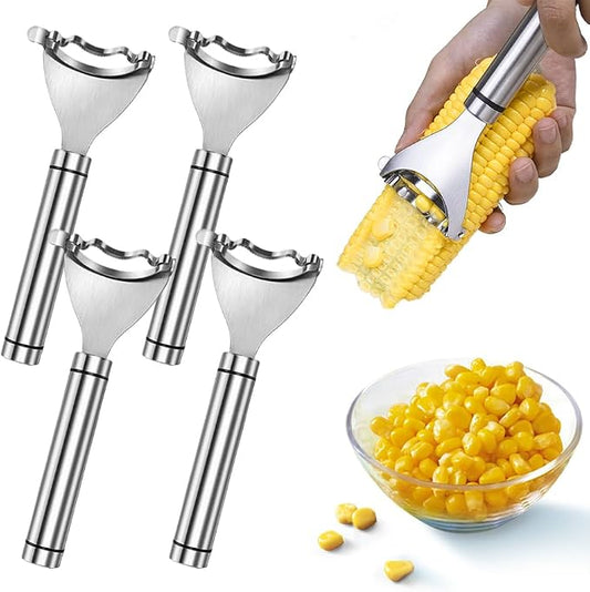 2026 Upgraded Corn Peeler, Stainless Steel Corn Cob Stripper Tool Corn Thresher from the Cob, Fast Corn Cob Separator (4 PCS)