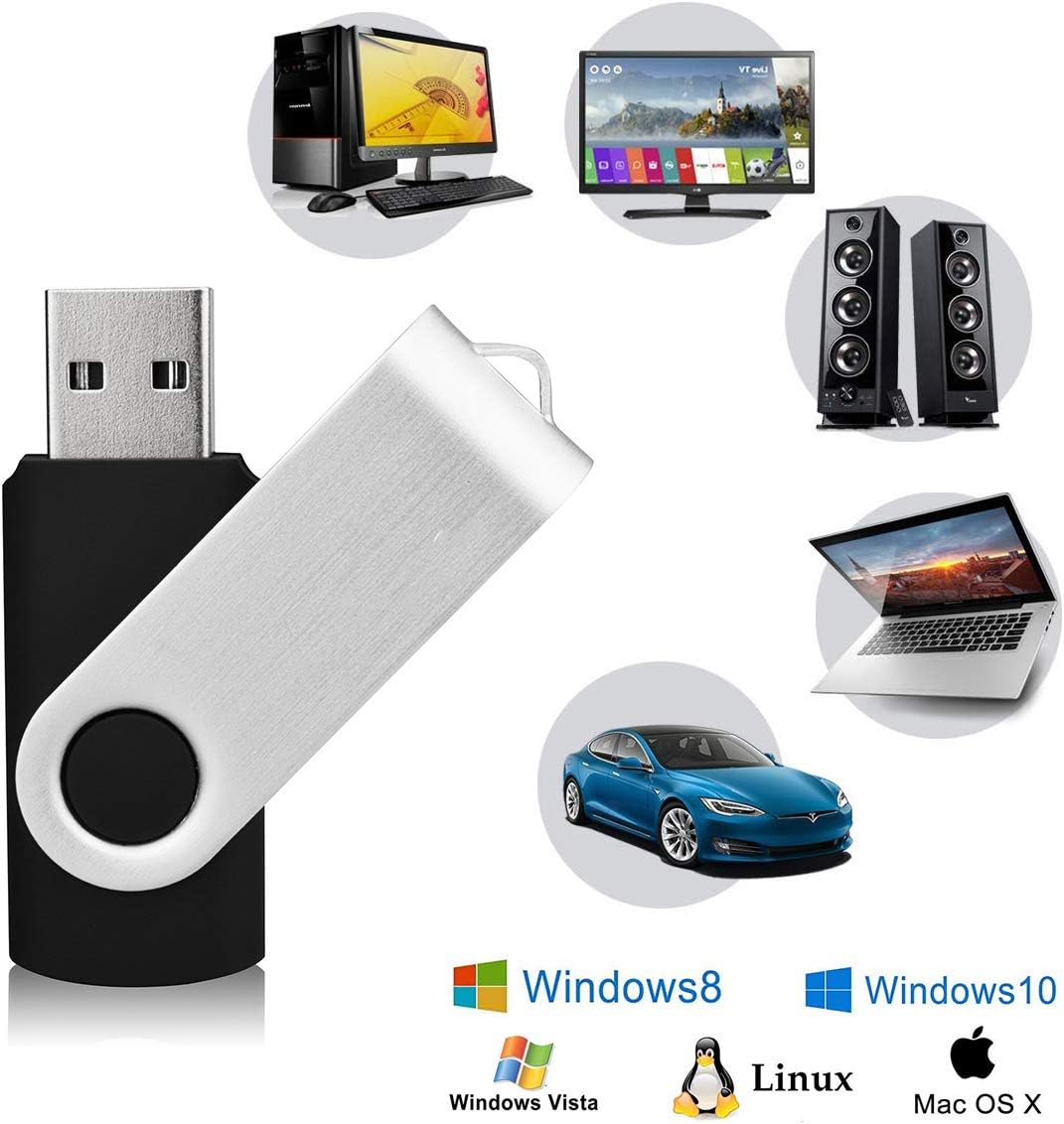 KEXIN 16GB Flash Drive 10 Pack Bulk Thumb Drive Memory Stick for Data Storage, Black
