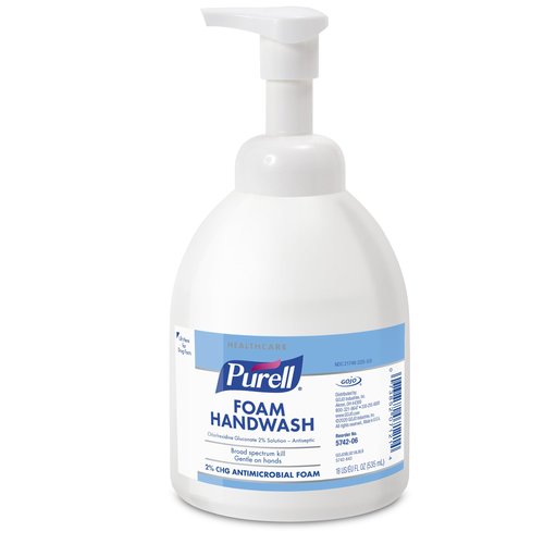 Purell Healthcare HEALTHY SOAP 2.0% CHG Antimicrobial, 535 mL Foam Hand Soap Pump Bottle (Pack of 6) - 5742-06