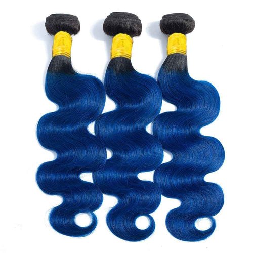 Habiliana Bundles Human Hair 22 24 26 Inch Body Wave T1B Blue Human Hair Bundles 11A Unprocessed Brazilian Virgin Quick Weave Hair Extensions for Black Women