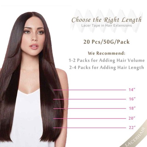 Lacerhair Rooted Tape in Hair Extensions Human Hair Seamless Skin Weft Real Remy Invisible Natural Hair #8G/60A Double Sided Light Platinum Blond with Light Ash Brown Roots 22" 50g