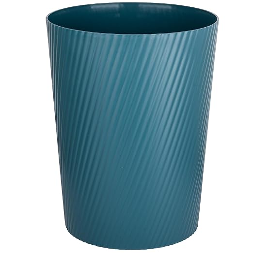 UUJOLY Small Trash Can Wastebasket Garbage Can Container Bins for Bathrooms, Laundry Room, Kitchens, Offices, Kids Rooms, Dorms (Bluish Green)