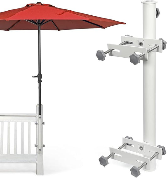 304 Stainless Steel Patio Umbrella Holder, Heavy-Duty Umbrella Deck Mount, for Outdoor Umbrella Holder for Deck Railing,Post Deck Umbrella Mount (Post, White)