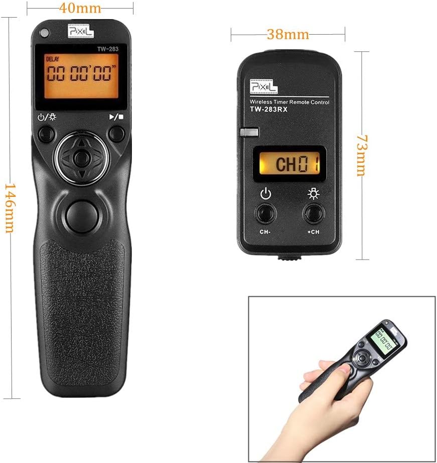Pixel Wireless Timer Remote Shutter Release TW283-L1 Wireless Remote Control Wire Release Compatible with Panasonic S5 S1H S1R S1M S1 G95 G91 FZ10002 G9 GH5 G85 G81 GX8 GX7 GH4 GH3 FZ2500 FZ2000