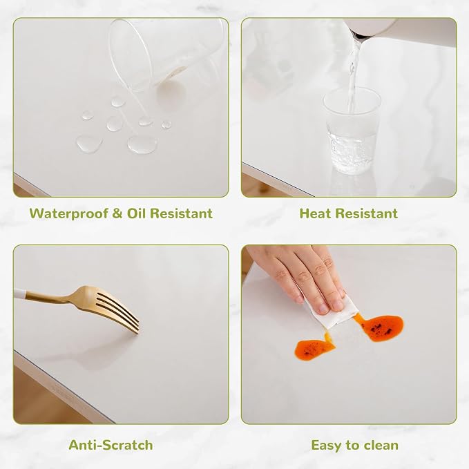 43 x 95 Inch Clear Table Cover Protector, Clear Table Protector for Dining Room Table, 1.5mm Plastic Table Cover, Waterproof Table Pad for Kitchen, Office