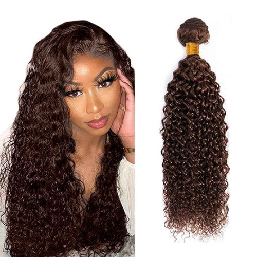 Giginger Brazilian Human Hair Bundles 24 26 28 Inch Chocolate Brown Jerry Curly Human Hair Bundles Jerry Curly Unprocessed Virgin Quick Weave Hair for Black Women