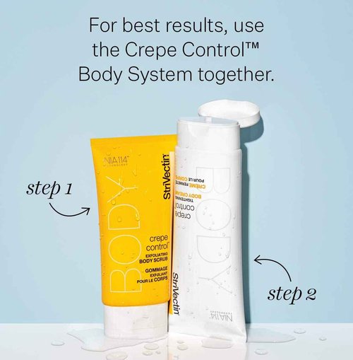 StriVectin Crepe Control Tightening Body Cream, 6.7 Fl Oz with Crepe Control Exfoliating Body Scrub, 5 Fl Oz