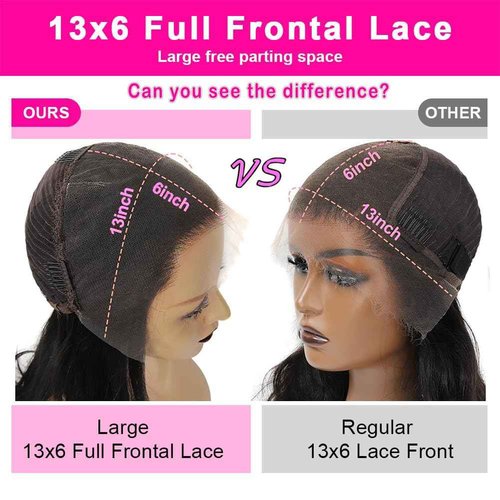 punhurt Real 13x6 Lace Frontal Wigs Human Hair Pre Plucked Pre Bleached Knots with Baby Hair Brazilian Unprocessed Waterfall Straight Human Hair Wigs for Black Women 200% Density (24 Inch)