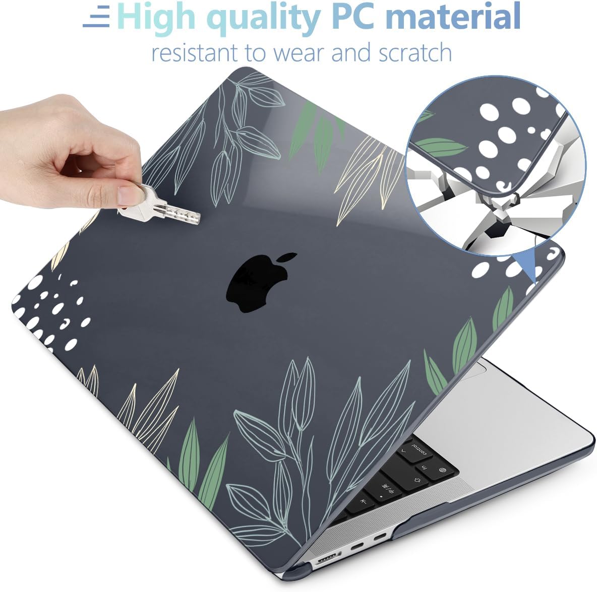 MEEgoodo Case for MacBook Air M4/M3/M2 13.6 inch 2025 2024 2022, Fit Model A3240 A3113 A2681, Compatible with MacBook Air 13 inch, Laptop Hard Shell Case with Keyboard Cover, Drawn Blackboard