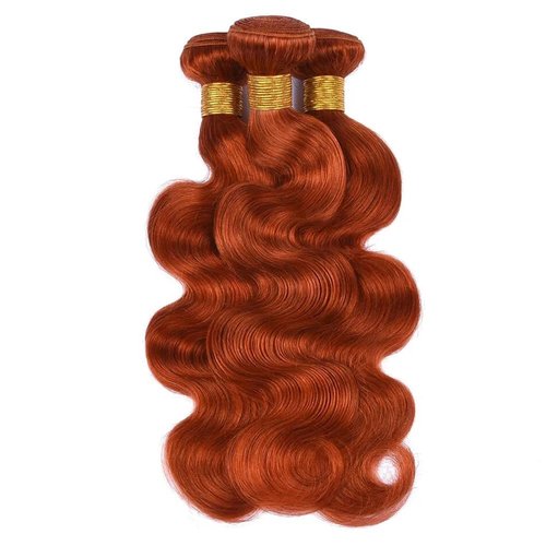 Condescension Human Hair Bundles 16 18 20 inch Orange Burnt Orange 350 Body Wave Bundles Human Hair Unprocessed Brazilian Virgin Hair for Black Women