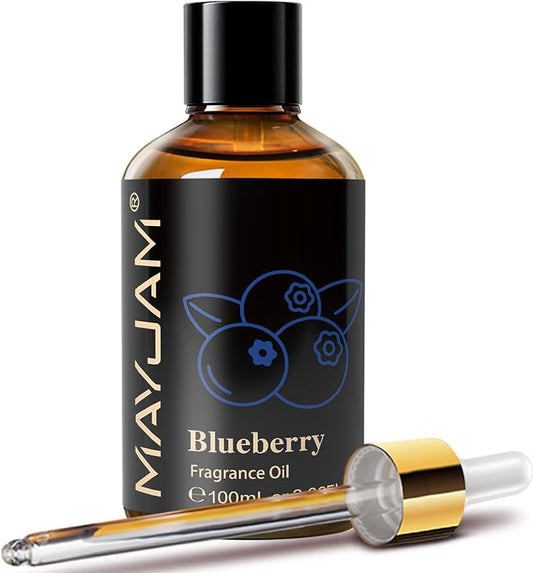 MAYJAM 100ML/3.38FL.OZ Blueberry Fragrance Oils with Glass Dropper, Essential Oils for Diffusers for Home, Long Lasting Scented Oils for Diffusers Soap Candle Making