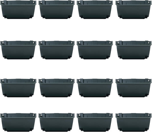Vertical Wall Planter, Wall-Mounted Living Garden Planter with 16 Plastic Pots Stackable Wall Hanging Flower Pot Clasp Design for Vegetables Flowers (Army Green 16)