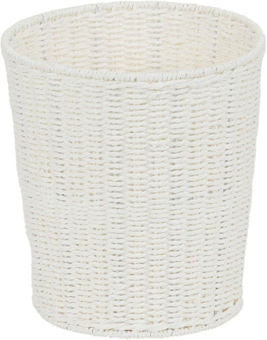 Household Essentials White Paper Rope Waste Basket Trash Bin for Bathroom, Bedroom, Office ML-7192
