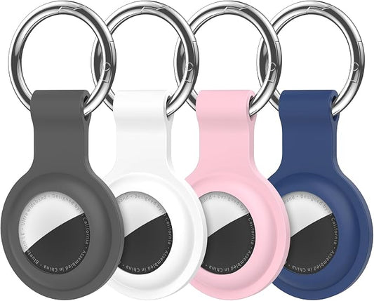Compatible with AirTag Holder Case Keychain 4 Pack, for AirTag 1st & 2nd Generation Key Chain Ring Case Cover for Air Tag Holder GPS Tracker Item Air Tags Finders Air Tagholder for Kids,Bags,Luggages