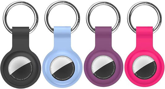 Compatible with AirTag Holder Case Keychain 4 Pack, for AirTag 1st & 2nd Generation Key Chain Ring Case Cover for Air Tag Holder GPS Tracker Item Air Tags Finders Air Tagholder for Kids,Bags,Luggages