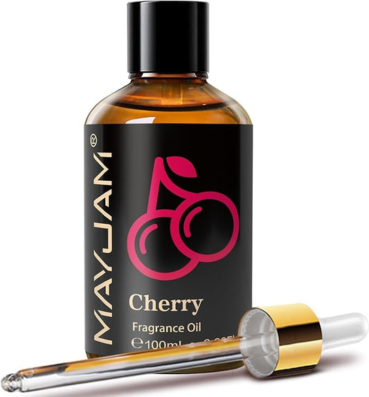 MAYJAM 100ML/3.38FL.OZ Cherry Fragrance Oils with Glass Dropper, Essential Oils for Diffusers for Home, Long Lasting Scented Oils for Diffusers Soap Candle Making