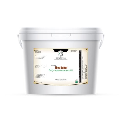 uh*Roh*Muh USDA Certified Half Gallon Organic Shea Butter from the France | Refined, Nourishing Body Butter for Smooth and Healthy Skin | (Net Wt. 1.6/3.5 lb)