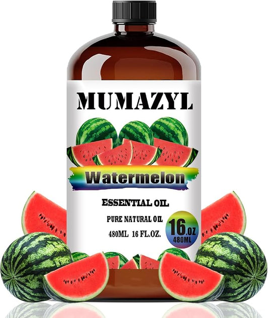 Watermelon Essential Oil, Watermelon Oil 16 Fl Oz 480ML for Diffuser Humidifier Yoga Cleaning DIY Candle Soap Making MUMAZYL Essential Oils
