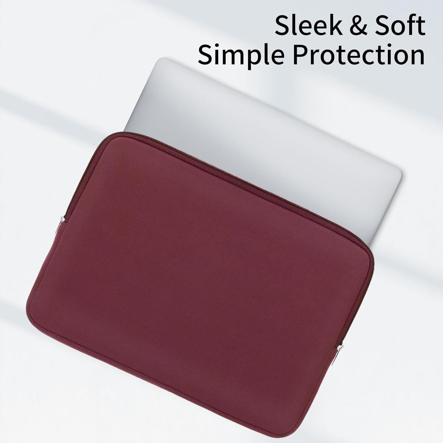 RAINYEAR Laptop Sleeve Case Compatible with 13.3 Inch Notebook Computer Tablet Chromebook 14" MacBook Pro M1 M2 M3 M4 Pro/Max Soft Cover Protective Case Zipper Carrying Bag (Red, Upgraded Version)