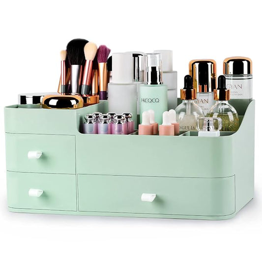 Makeup Organizer with Drawers,Large Capacity Countertop Organizer for Vanity,Bathroom and Bedroom Desk Cosmetics Organizer for Skin Care,Brushes, Eyeshadow, Lotions, Lipstick, Nail Polish