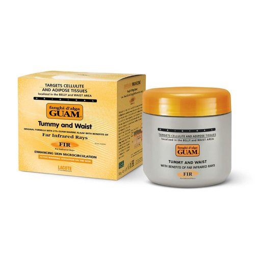 Guam Anti Cellulite Stomach Wraps, INFRARED Body Wrap for Flat Tummy, FIR Tummy Wrap Cellulite Remover, Belly Cellulite Treatment, Stomach Skin Firming and Tightening Body Mud (1.1LB)