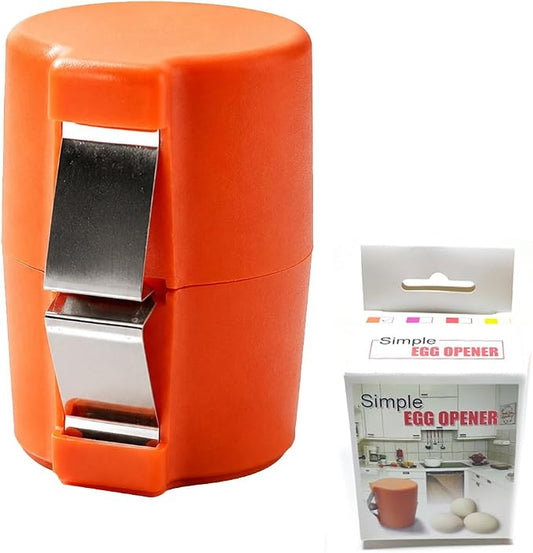 Handheld Egg Shell Opener, Eggshell Separator and Cutter, Food Grade PP Stainless Steel Egg Topper Cutter for Chicken Duck Eggs, Portable Lightweight Kitchen Gadget for Home Cooking Baking (orange)