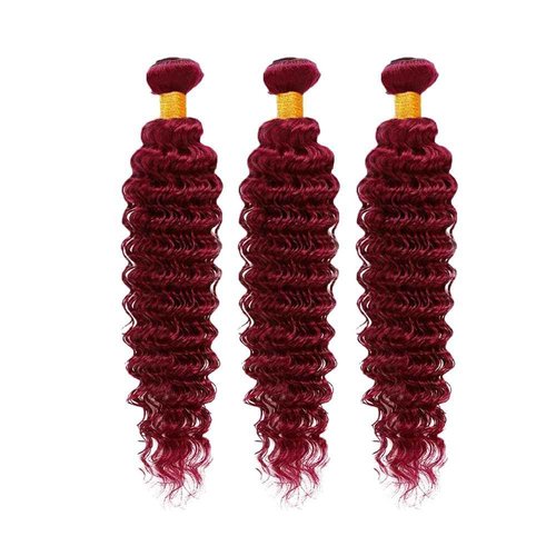 Giginger Bundles Human Hair Burgundy 99J Deep Wave Human Hair Bundles 26 28 30 inch Wine Red Unprocessed Quick Weave Soft Sewn In Hair Extensions for Black Women