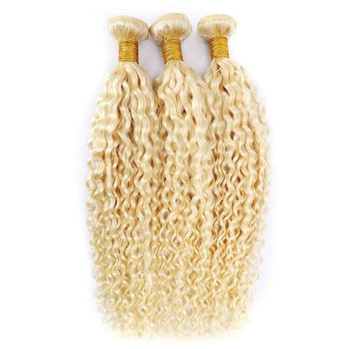 Condescension Human Hair Bundles 22 24 26 Inch Blonde 613 Jerry Curly Bundles Human Hair Unprocessed Brazilian Virgin Quick Weave Hair for Black Women