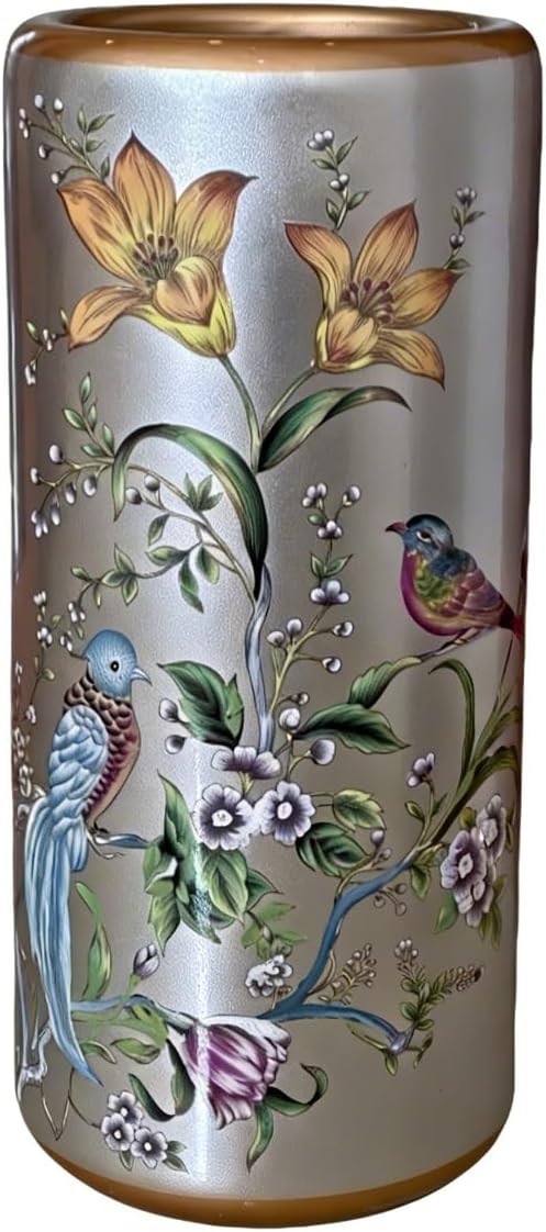 Ceramic Umbrella Stand Umbrella Holder for Entryway Hand-Made Umbrella Stand Barrels Umbrella Holder Cane Floor Standing Vase Ceramic Storage Bucket for Home Office Entrance Indoor.(Silver216)