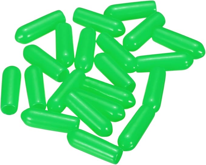 uxcell 20pcs Rubber End Caps 4mm ID Vinyl PVC Round Tube Bolt Cap Cover Screw Thread Protectors Green