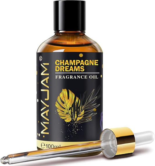 Champagne Dreams Fragrance Oil Essential Oil, MAYJAM 3.38FL.OZ Champagne Dreams Oil for Diffusers for Home, Long Lasting Scented Oils for Soap Candle Making - 100ML